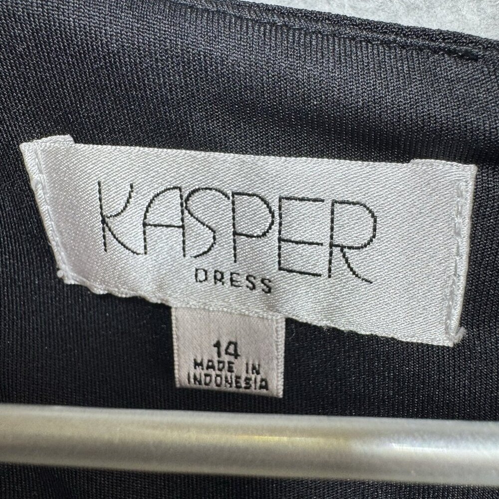Kasper Dress Womens 14 Black Sleeveless Lined Career Zip up - Picture 4 of 11